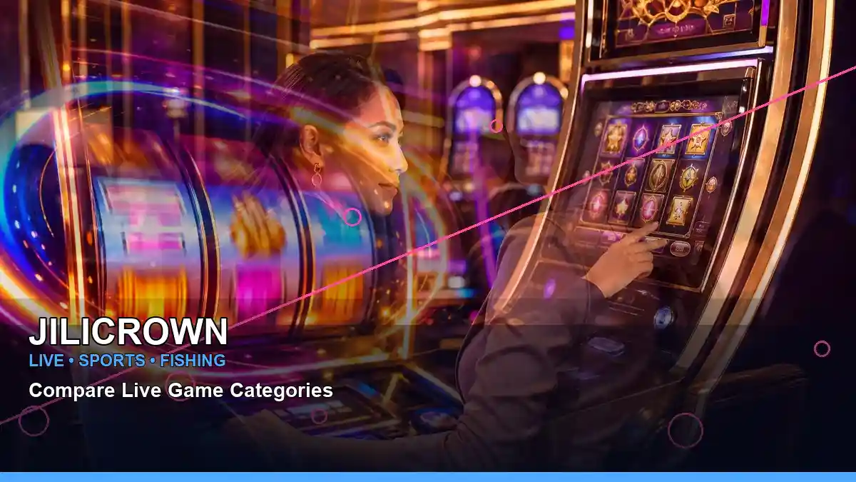 A layered collage presenting mobile-friendly online slot and casino entertainment on JILICROWN